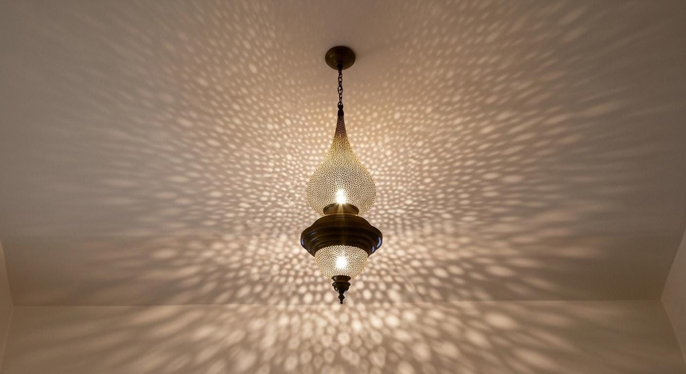 Moroccan Brass Pendant Light: Handmade Home Decor Lighting