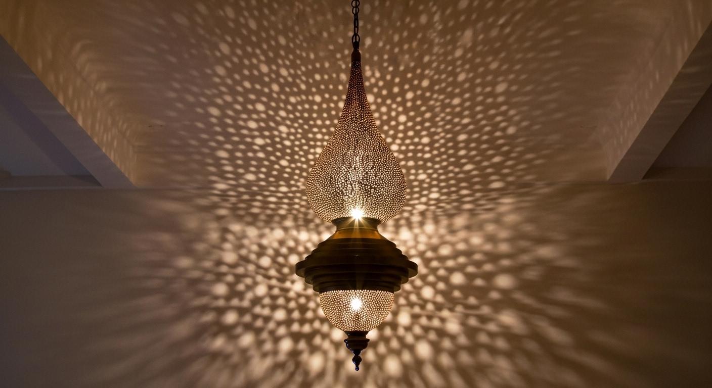 Moroccan Brass Pendant Light: Handmade Home Decor Lighting
