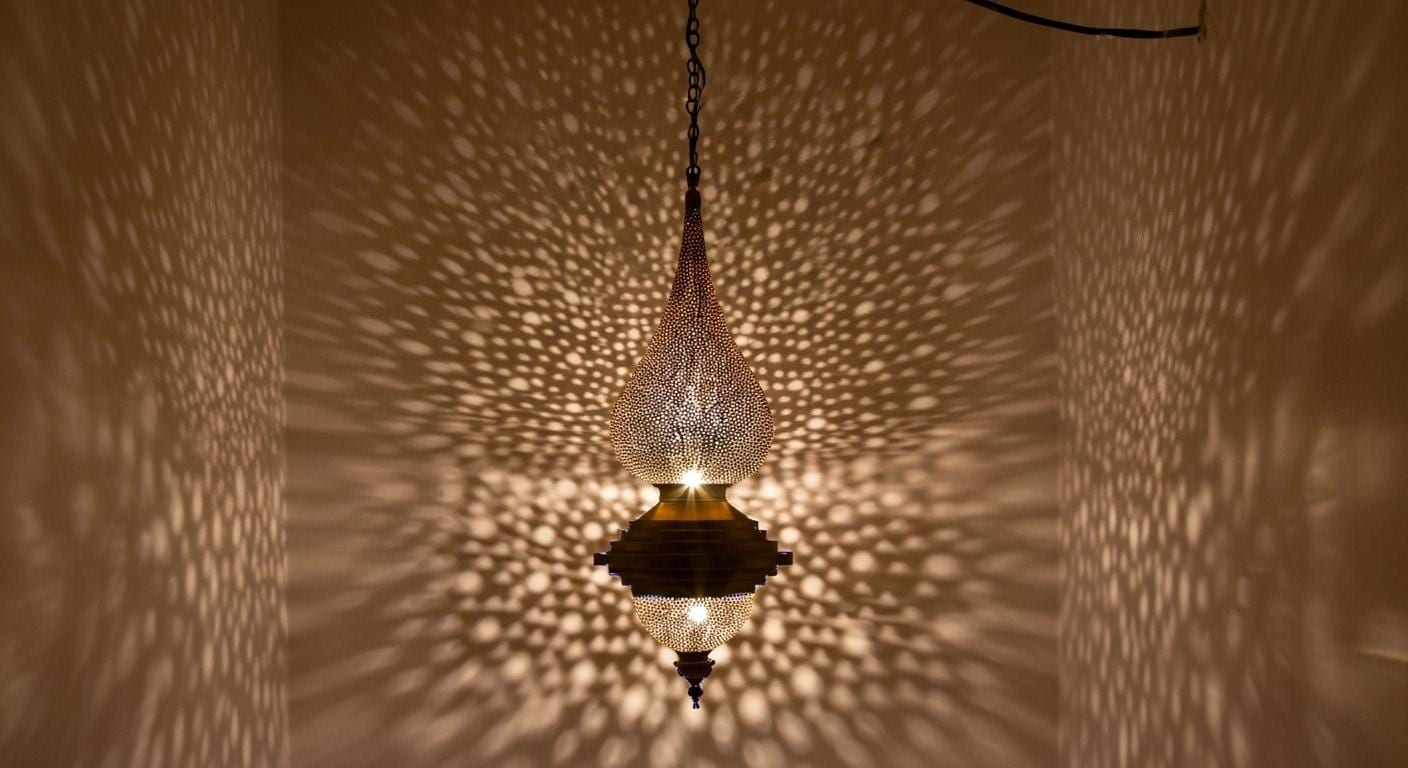 Moroccan Brass Pendant Light: Handmade Home Decor Lighting