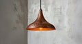 Handcrafted Copper Dome Pendant Light: Moroccan Boho Farmhouse Lamp