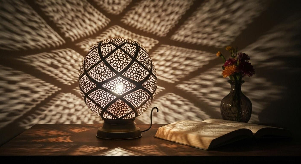 Handmade Moroccan Brass Table Lamp - Moroccan Table Lamp Silver - Brass Lamp - Floor lamp night light brass decoration lighting Lampshade