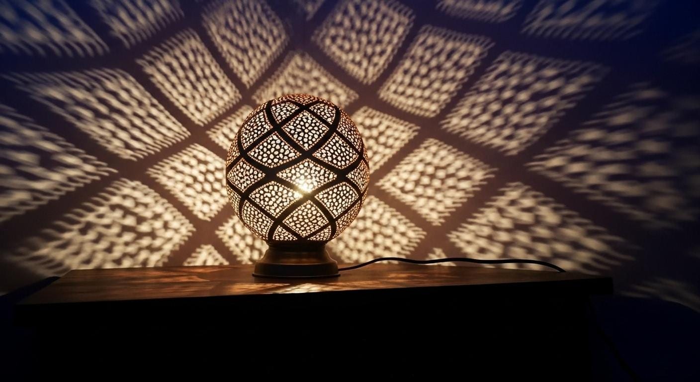 Handmade Moroccan Brass Table Lamp - Moroccan Table Lamp Silver - Brass Lamp - Floor lamp night light brass decoration lighting Lampshade