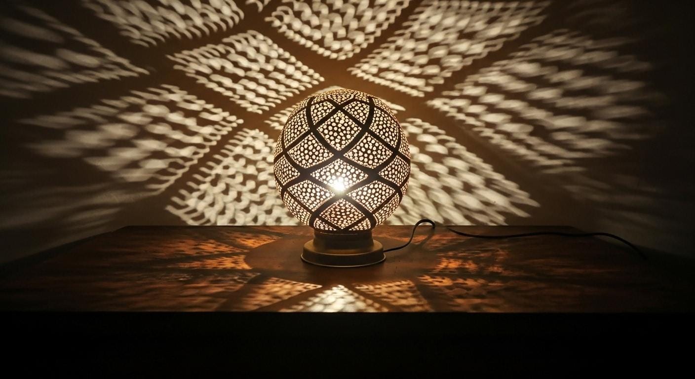 Handmade Moroccan Brass Table Lamp - Moroccan Table Lamp Silver - Brass Lamp - Floor lamp night light brass decoration lighting Lampshade