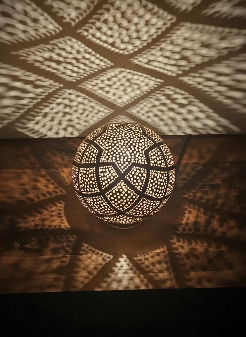 Handmade Moroccan Brass Table Lamp - Moroccan Table Lamp Silver - Brass Lamp - Floor lamp night light brass decoration lighting Lampshade