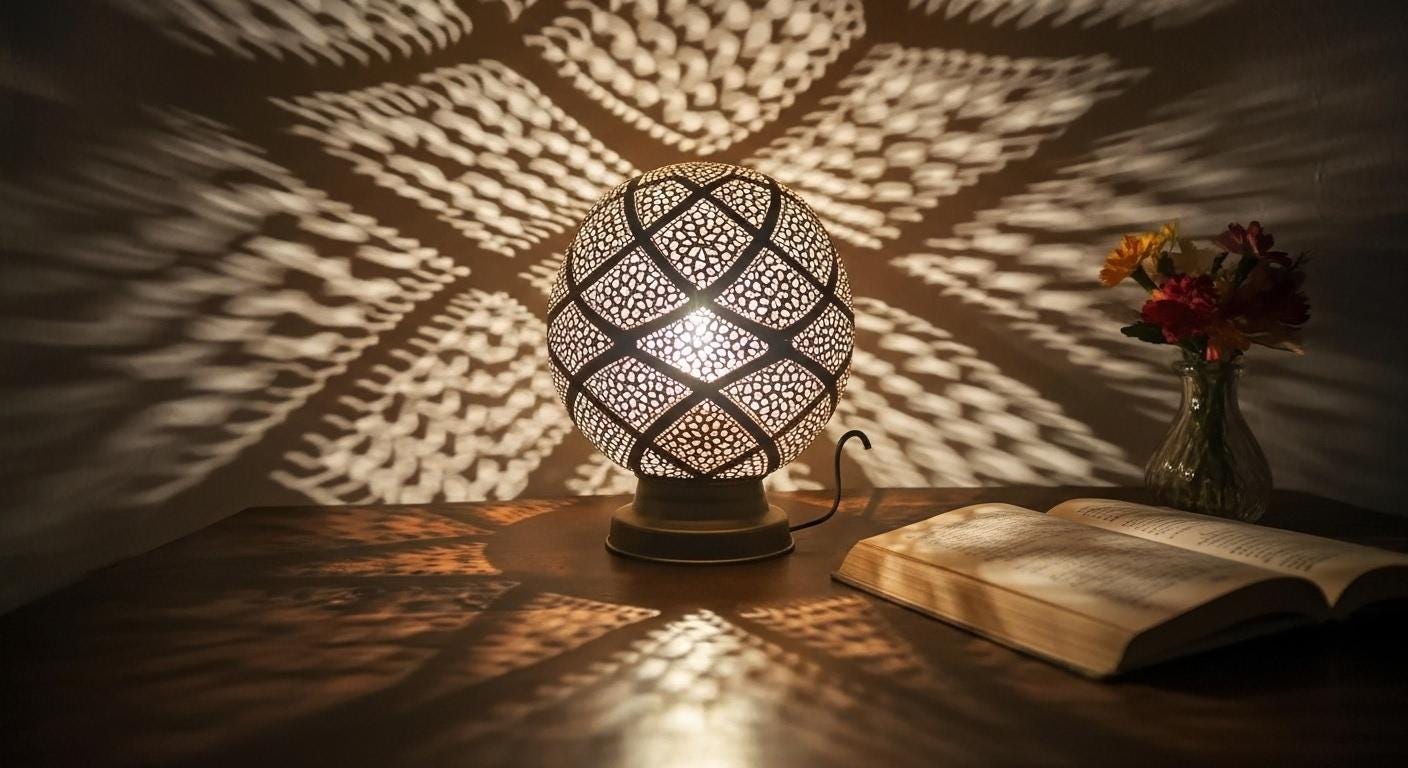 Handmade Moroccan Brass Table Lamp - Moroccan Table Lamp Silver - Brass Lamp - Floor lamp night light brass decoration lighting Lampshade