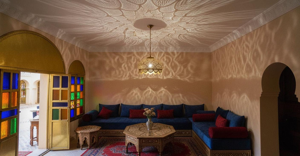 Handcrafted Moroccan Brass Pendant Light - Hanging Lamp