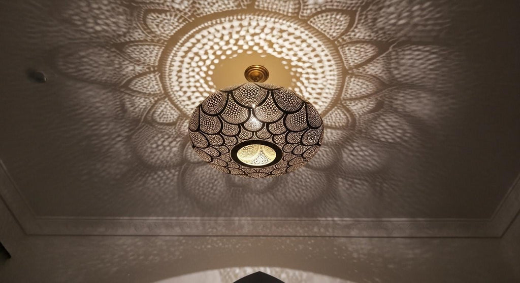 Moroccan Brass Pendant Light , Handmade Hanging Lamp , handmade chandelier,Moroccan Light Fixture , Pendant Lighting ,Moroccan Light
