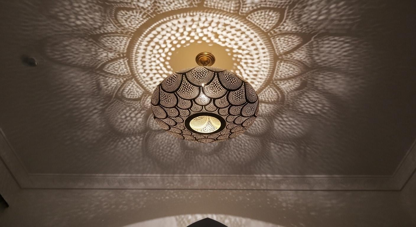 Moroccan Brass Pendant Light , Handmade Hanging Lamp , handmade chandelier,Moroccan Light Fixture , Pendant Lighting ,Moroccan Light
