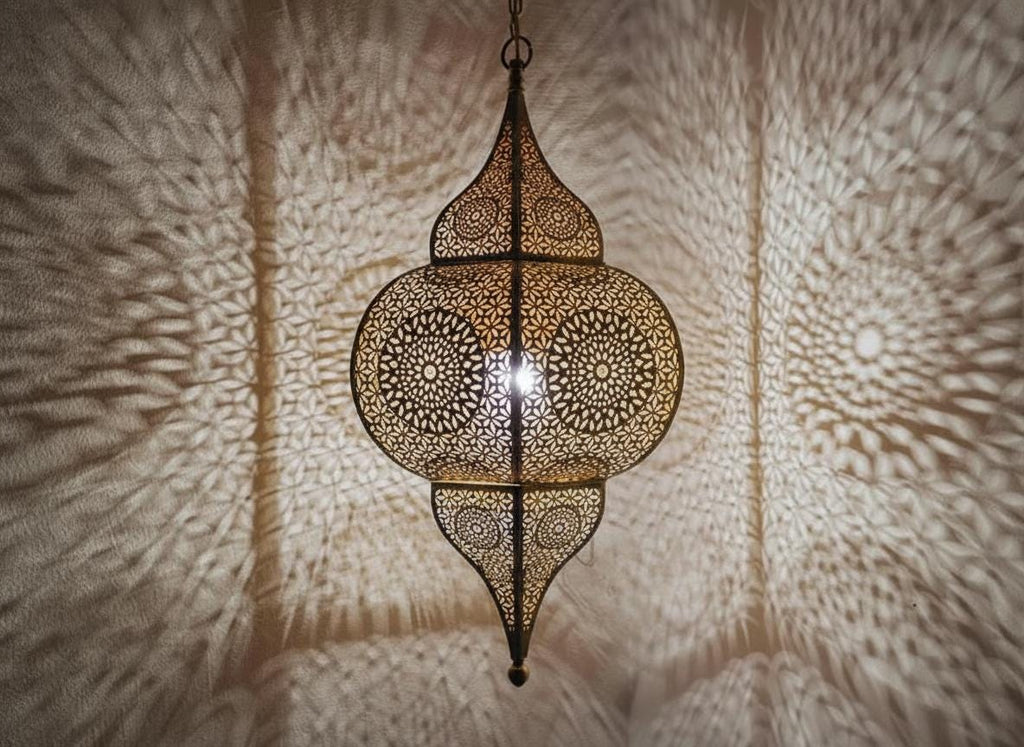 Handcrafted Moroccan brass pendant light , Handmade Hanging Lamp , Pendant Brass Light , Pendant Lighting ,Moroccan Light Fixtures