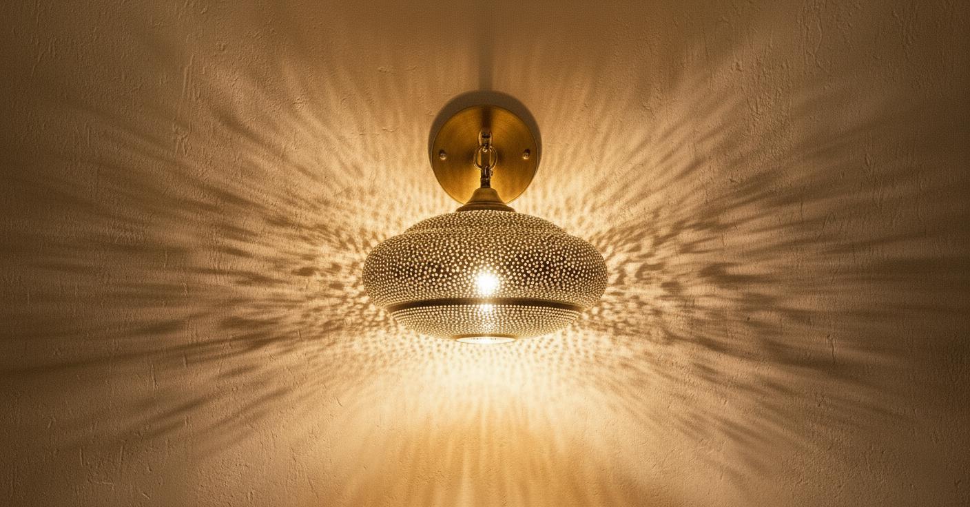 Moroccan Wall Brass Pendant Light, Moroccan Boho Lighting ,Handmade Brass Wall Sconce ,Boho Rustic Home Lighting,Wall Light Fixture