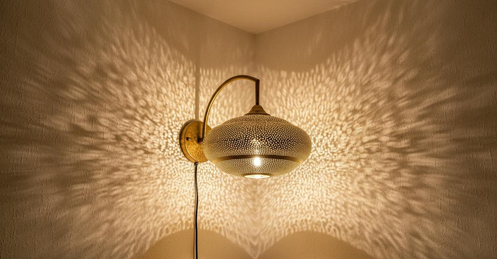 Moroccan Wall Brass Pendant Light, Moroccan Boho Lighting ,Handmade Brass Wall Sconce ,Boho Rustic Home Lighting,Wall Light Fixture