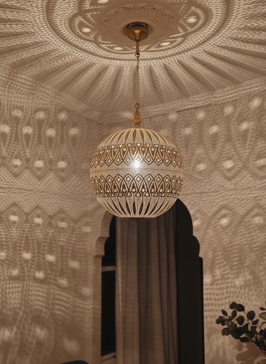 Brass Handmade Moroccan Pendant Light,Moroccan Metal Lamp , Boho Lighting ,Lampshades Lighting New Home Decor Lighting,Decorative Chandelier