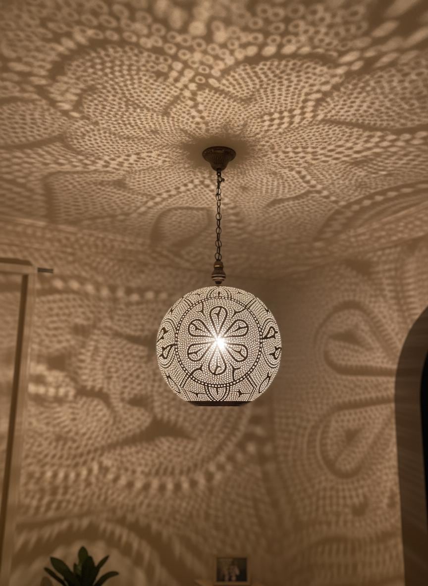 Moroccan Brass Pendant Light, Moroccan Ceiling Chandelier, Boho Lighting, Lampshades Lighting New Home Decor Lighting, Decorative Chandelier