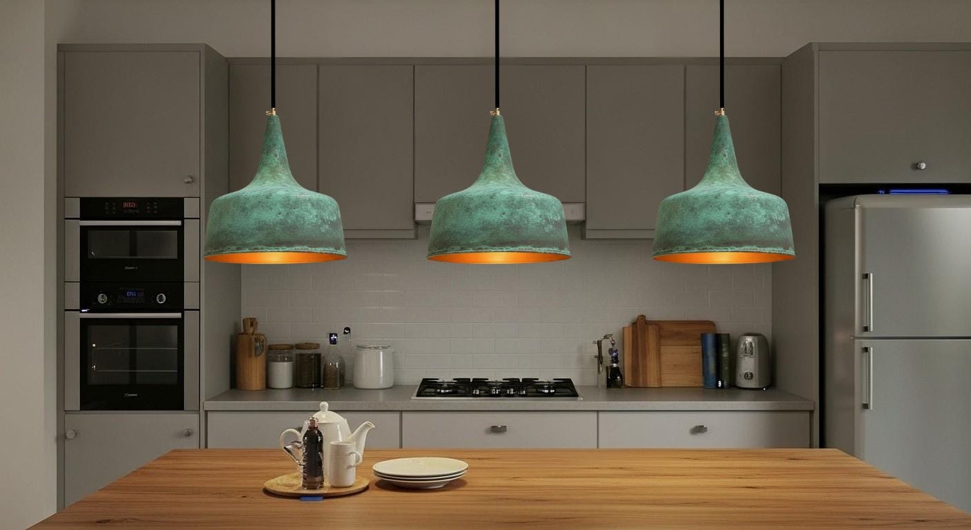 Handcrafted Copper Dome Pendant Light , Oxidized Copper Dome Pendant Light, Moroccan Rustic Chandelier , Rustic Green Patina Rustic Farmhouse Ceiling Fixture, Polished Copper Lamp