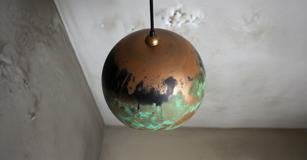Oxidized Copper Dome Pendant Light ,Handmade Copper Pendant Light ,Industrial Hanging Lamp , Kitchen Island Lighting, Ceiling Light Fixture