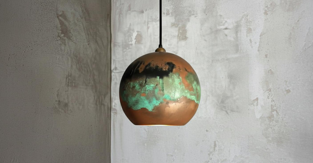 Oxidized Copper Dome Pendant Light ,Handmade Copper Pendant Light ,Industrial Hanging Lamp , Kitchen Island Lighting, Ceiling Light Fixture