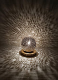Handmade Moroccan Brass Table Lamp: Art Deco Mushroom Light