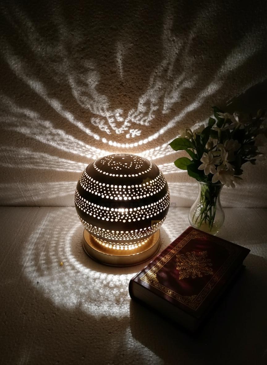 Handmade Moroccan Brass Table Lamp , Brass Desk Lamp, Floor lamp night light brass , handmade brass lamp,Lantern shade, handmade table lamp