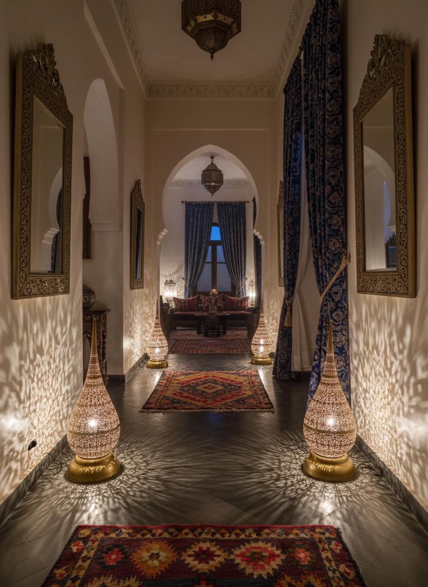 Moroccan Tear Drop Floor Lamp –Handmade Moroccan Lighting –Handmade Brass Filigree Light –hand engraved lampshade–Arabic Pattern Shadow Lamp