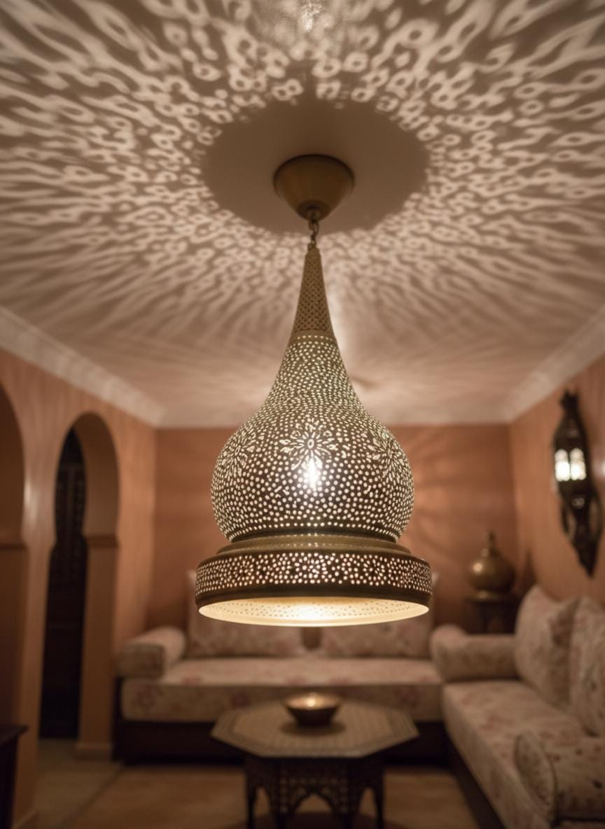 Moroccan Brass Pendant Light , Handmade Ceiling Lamp, Brass Pendant Light , Light Fixture , Pendant Lighting, Simple Moroccan Pendant Lamp