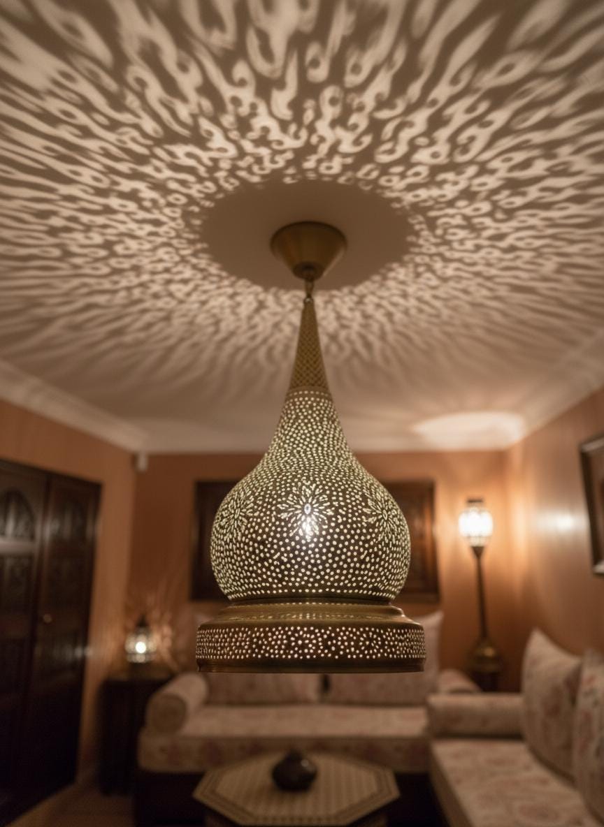 Moroccan Brass Pendant Light , Handmade Ceiling Lamp, Brass Pendant Light , Light Fixture , Pendant Lighting, Simple Moroccan Pendant Lamp