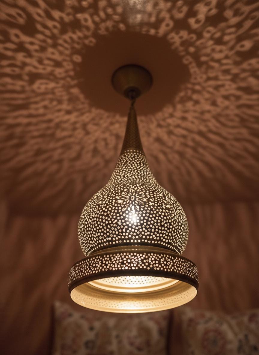 Moroccan Brass Pendant Light , Handmade Ceiling Lamp, Brass Pendant Light , Light Fixture , Pendant Lighting, Simple Moroccan Pendant Lamp