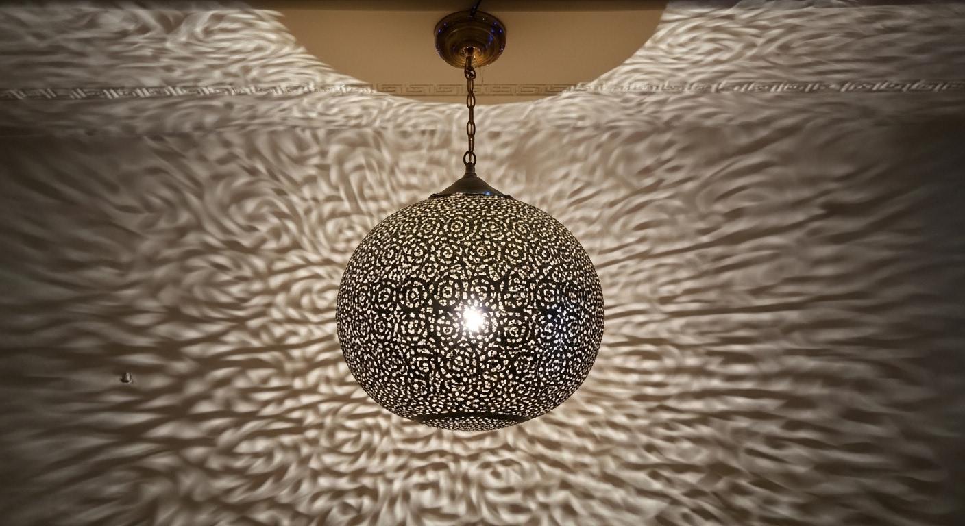 Handcrafted Moroccan Brass Pendant Light -Brass pendant light - Ceiling Light Fixtures -Lampshades Lighting New Home Boho Decor Lighting
