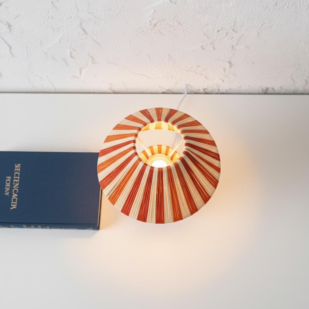 table lampshades — Moroccan handmade in raffia, raffia pendant light, hanging raffia lampshade.