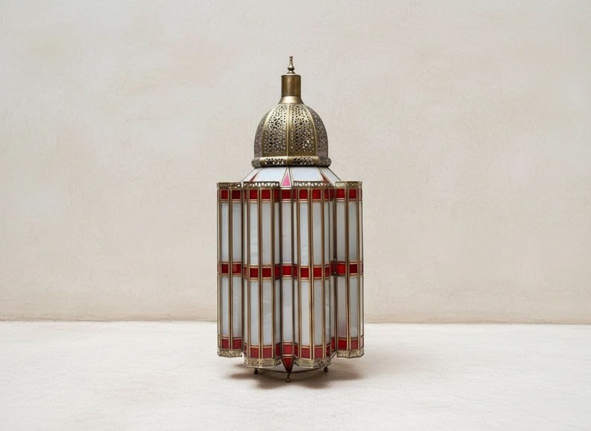 Handmade Moroccan Glass Floor Lamp – Glass Pendant Light – Elegant Tall Light for Living Room or Bedroom Decor Handmade Moroccan Design