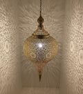 Handmade Moroccan Brass Pendant Light – Boho Hanging Lamp – Unique Ceiling Light for Living Room & Dining Room Decor –Boho Moroccan Lighting