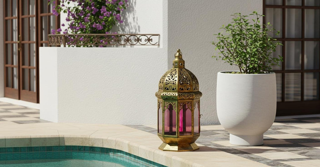 Modern Glass Floor Lamp – Handmade Moroccan Design – Ambient Home Decor Light