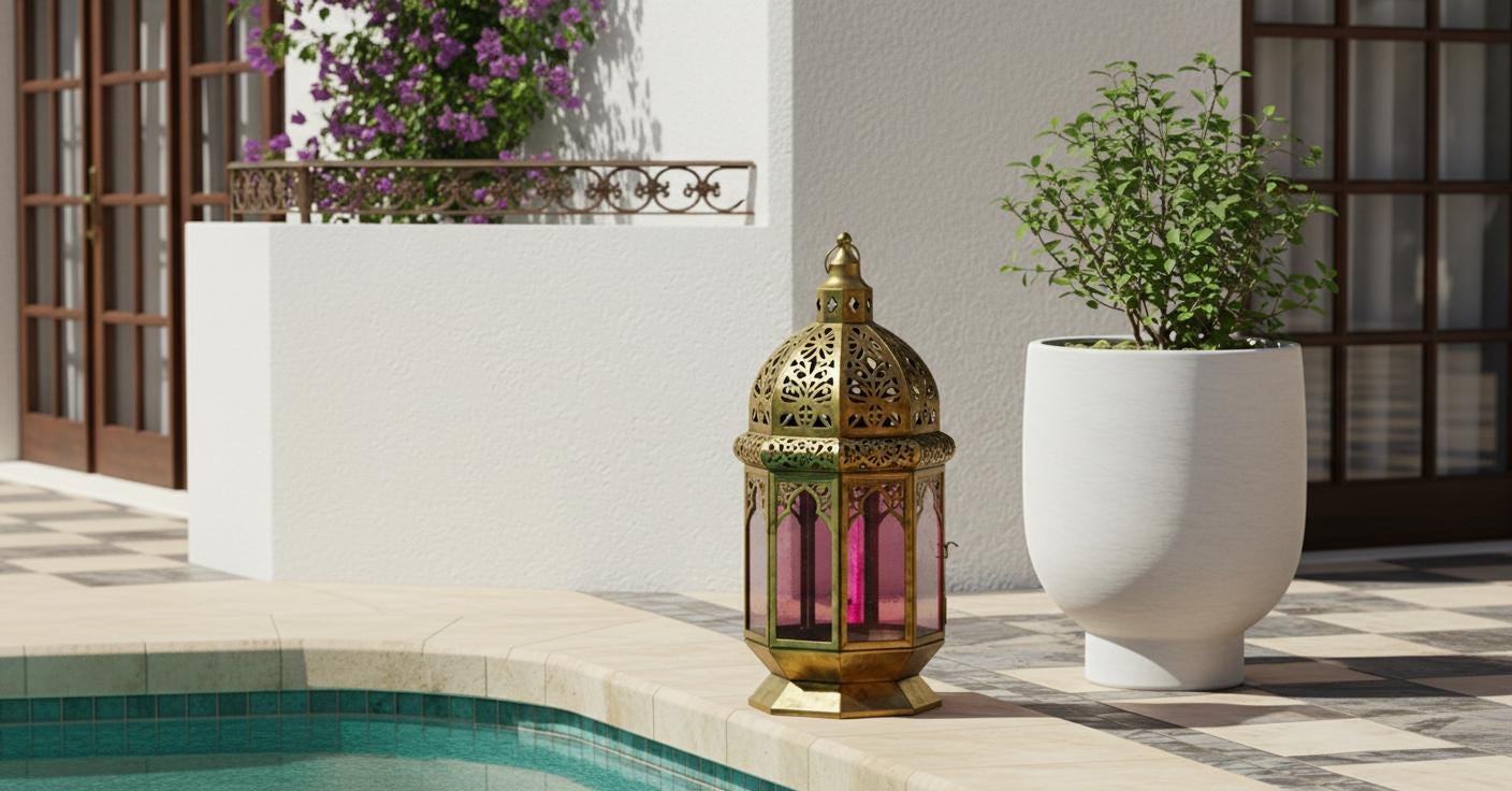 Modern Glass Floor Lamp – Handmade Moroccan Design – Ambient Home Decor Light
