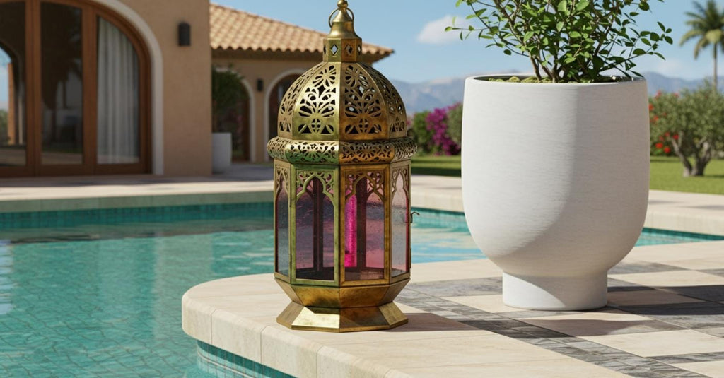 Modern Glass Floor Lamp – Handmade Moroccan Design – Ambient Home Decor Light
