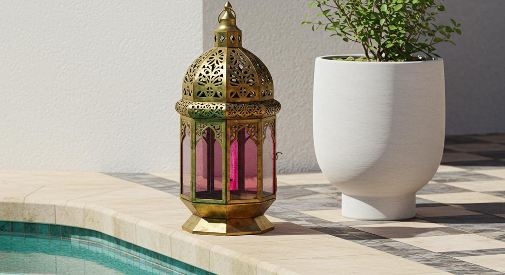 Modern Glass Floor Lamp – Handmade Moroccan Design – Ambient Home Decor Light