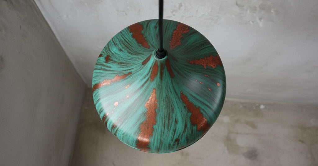 Oxidized pendant Copper Patina Light , Green Patina Dome Lamp , Hanging Pendant Lighting, Kitchen Island Lighting ,Ceiling Light Fixture