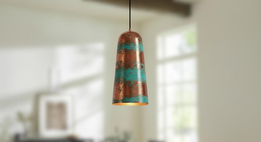 Set of Three Handmade Copper Pendant Light, Aged Industrial Lighting Fixture,Handmade Dome Ceiling Lamp for Rustic Farmhouse Kitchen Island
