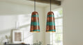 Handmade Green Patina Copper Pendant Light - Rustic Farmhouse Dome Lamp