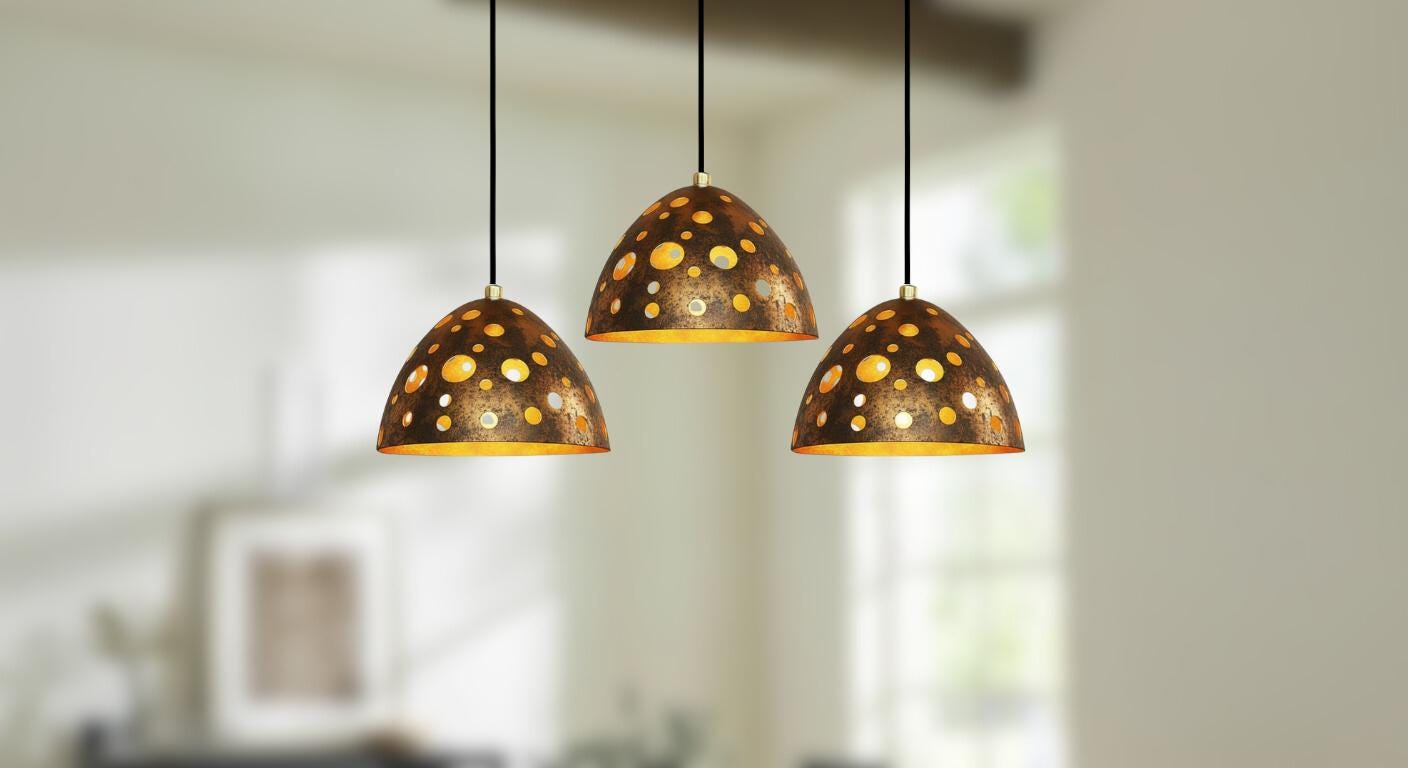 Antique Bronze Pendant Dome Light,Copper Dome Pendant Light, Kitchen Island Lighting,Farmhouse Ceiling Lamp Fixture,Moroccan Artisan Fixture