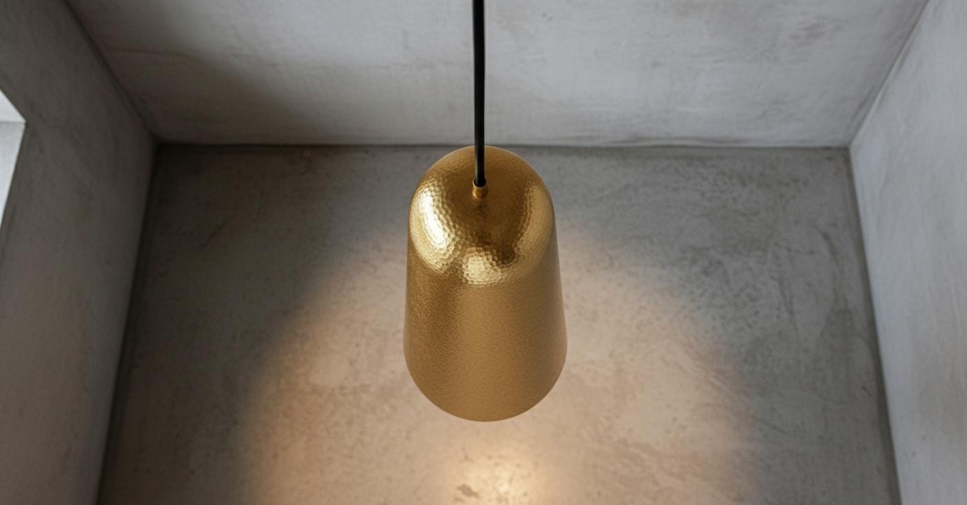 Set of 2 Handmade Hammered Copper and Brass Pendant Lights | Modern Boho Ceiling Lighting for Kitchen Island or Dining Room Decor
