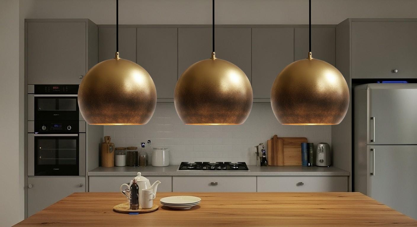 Hammered Copper Dome Pendant Light: Moroccan Boho Ceiling Lamp