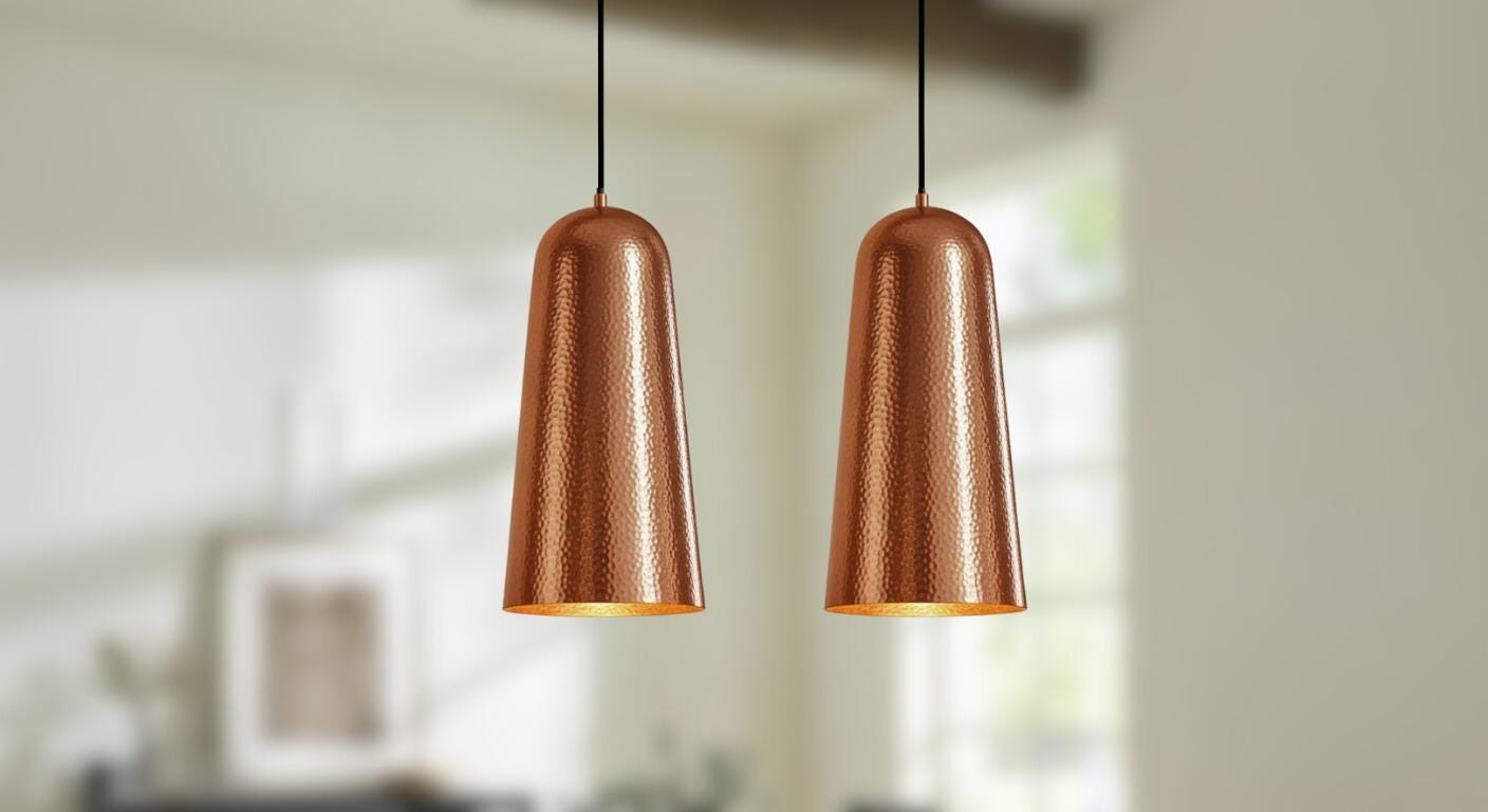 Set of 3 Handmade Copper Pendant Light, Aged Industrial Lighting Fixture,Handmade Dome Ceiling Lamp for Rustic Farmhouse Kitchen Island