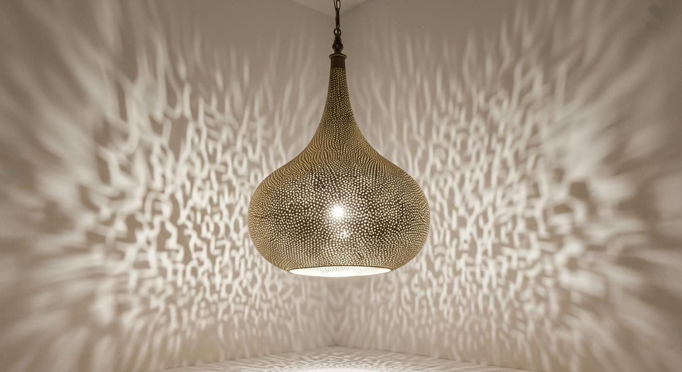 Moroccan Brass Pendant Light , Moroccan Light Fixtures , Simple Moroccan Hanging Lamp ,Moroccan handmade design , Moroccan Chandelier