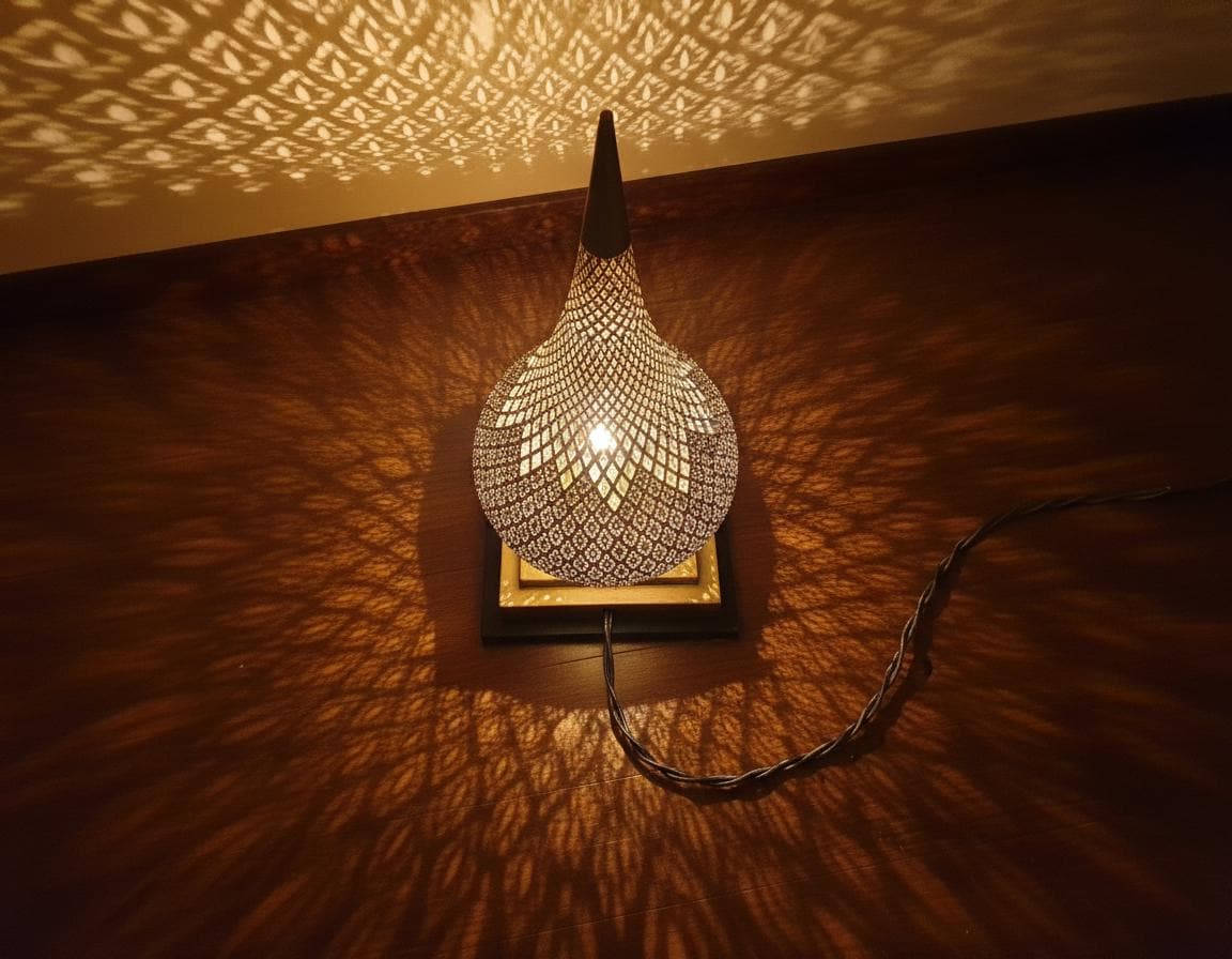 Moroccan Table Lamps  Handmade – Moroccan Brass Bedside Lamp Table – Boho Home Decor –  Moroccan night light, Handmade Gold lamp