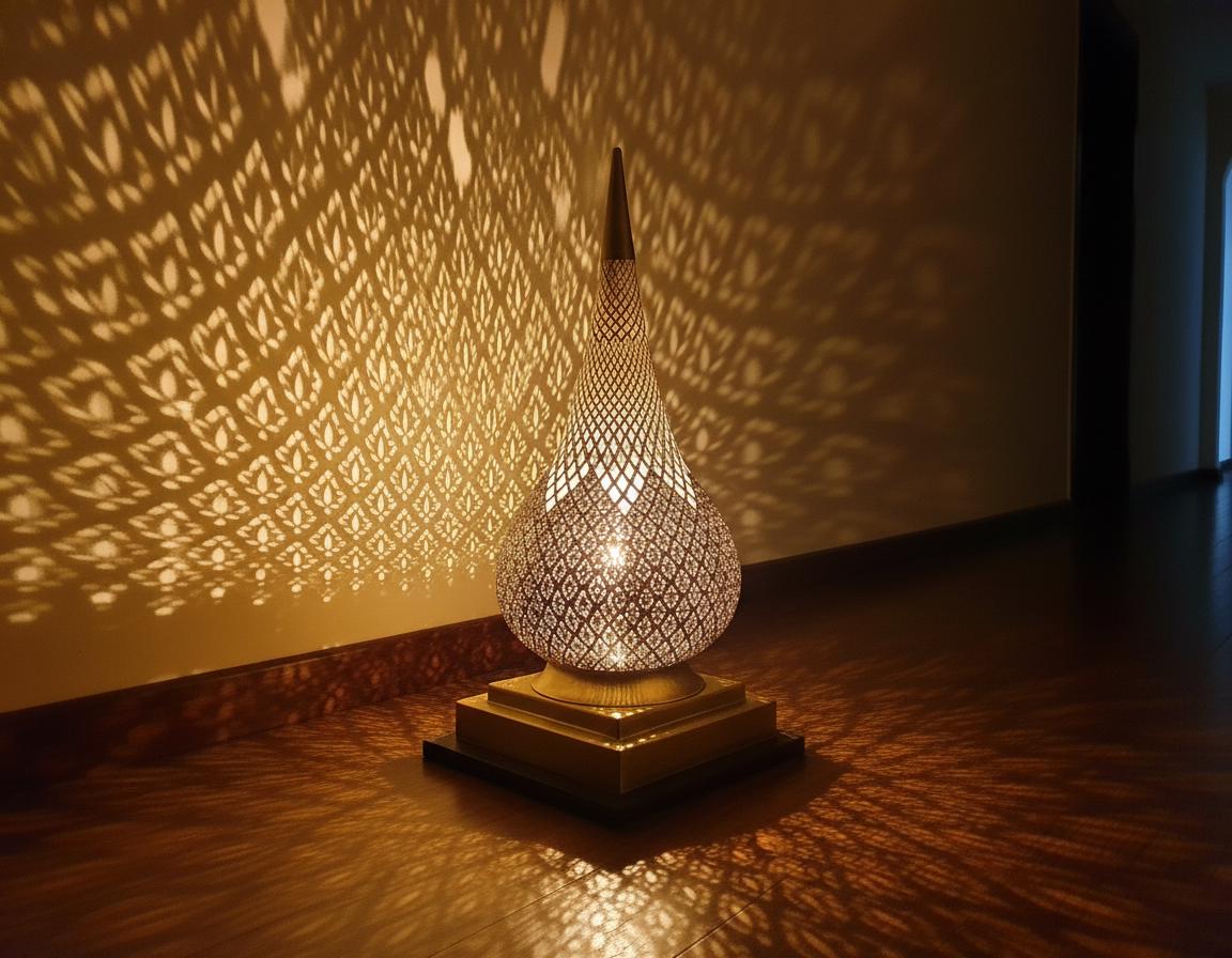 Moroccan Table Lamps  Handmade – Moroccan Brass Bedside Lamp Table – Boho Home Decor –  Moroccan night light, Handmade Gold lamp