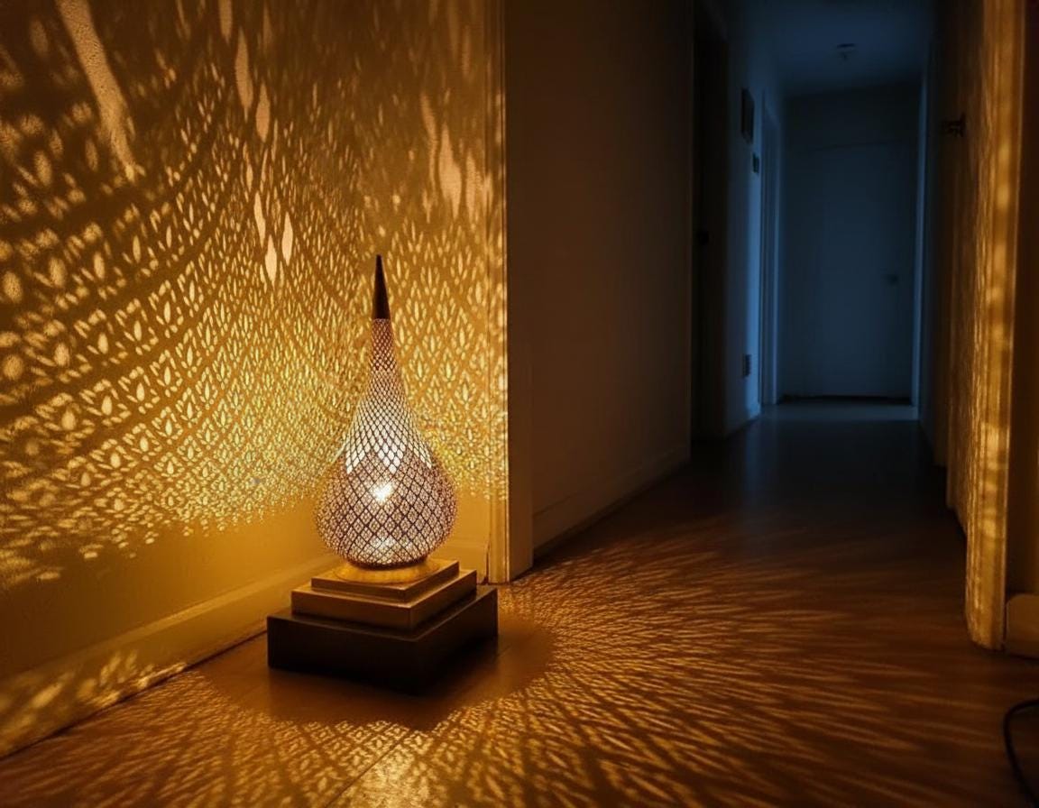 Moroccan Table Lamps  Handmade – Moroccan Brass Bedside Lamp Table – Boho Home Decor –  Moroccan night light, Handmade Gold lamp