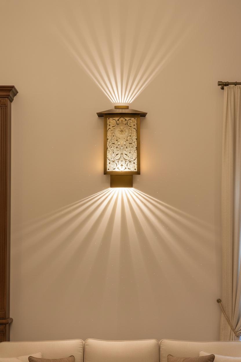 Handmade Moroccan Brass Wall Sconce | Boho Rustic Wall Sconce | Vintage Shadow Wall Decor Morocco Brass lantern | Moroccan Boho Lighting