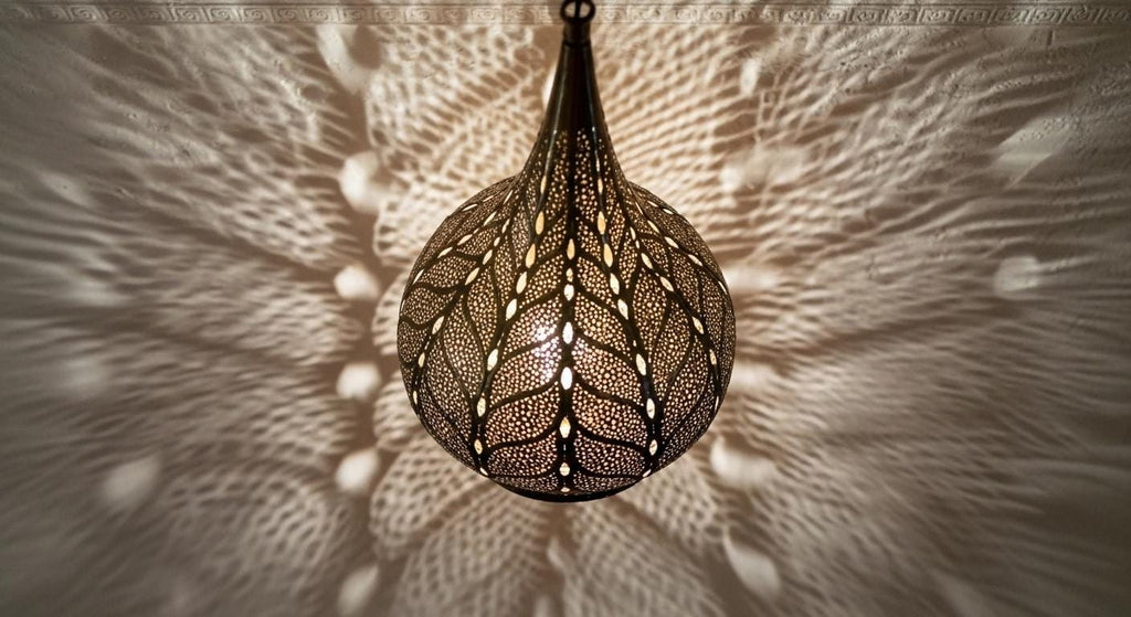 Brass Moroccan Pendant Light- Moroccan chandelier lighting - silver fixtures - Handmade Ceiling Lamp - copper ceiling lamp - pendant lights