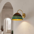Oxidized Copper Wall Sconce , wall Light , Dome Lamp , Green Patina Light,Handcrafted Outdoor & Indoor Lighting Fixture , Rustic Industrial