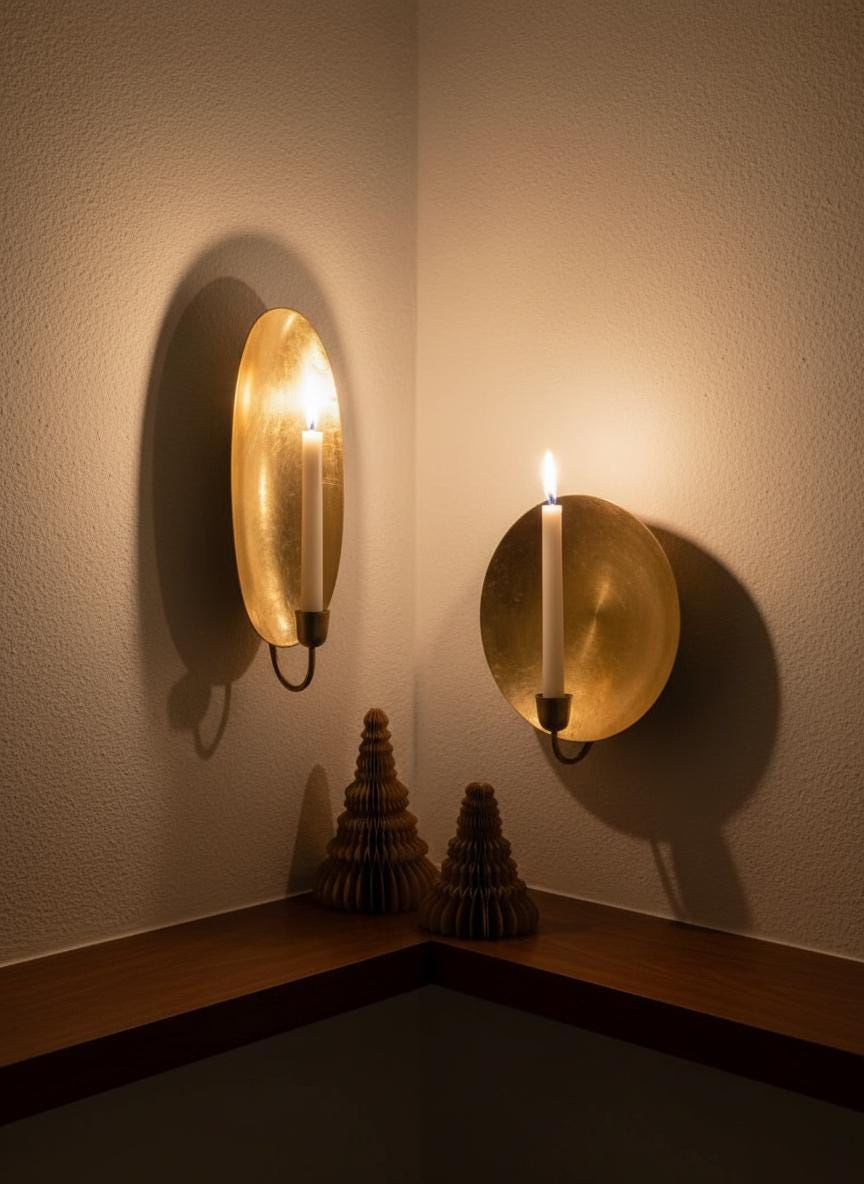 Handmade Moroccan Brass Wall Sconce , Moroccan Brass Candle ,  Gold Leaf Accent ,Round or Oval Gold Leaf Wall Light  Moroccan Boho Lighting
