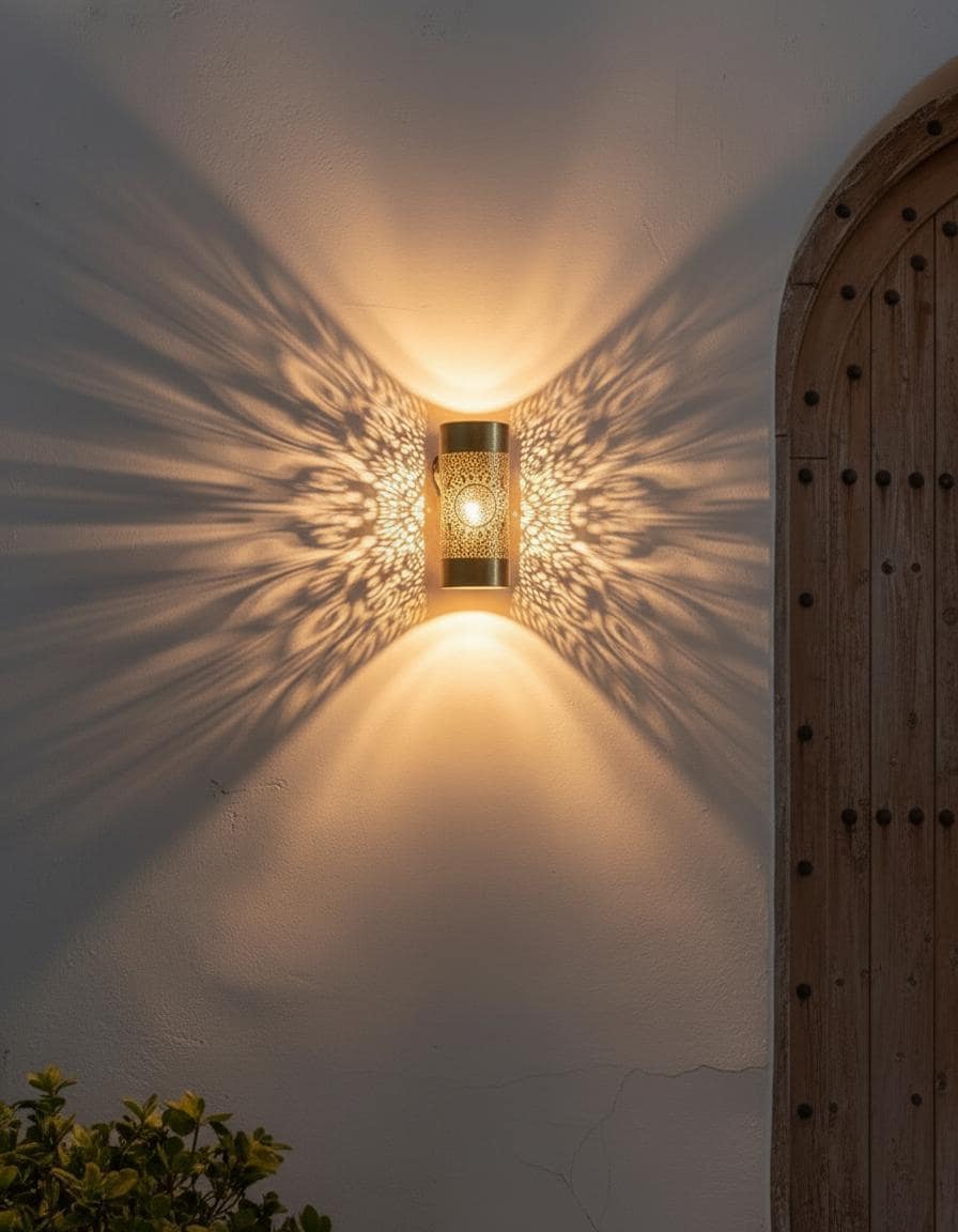 Handcrafted Moroccan Brass Sconce , Engraved Brass Moroccan , Handmad wall Light Fixture ,Brass Wall decor lamp,Wall Lighting Decor